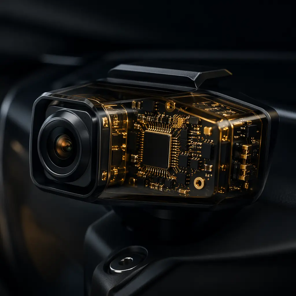 Automotive PCB in ADAS camera module with gold-plated connectors
