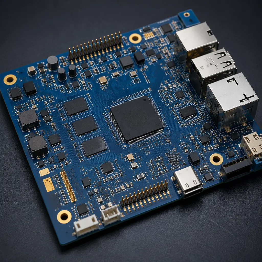 BMS gateway PCB with Ethernet, BACnet/IP, and Modbus interfaces