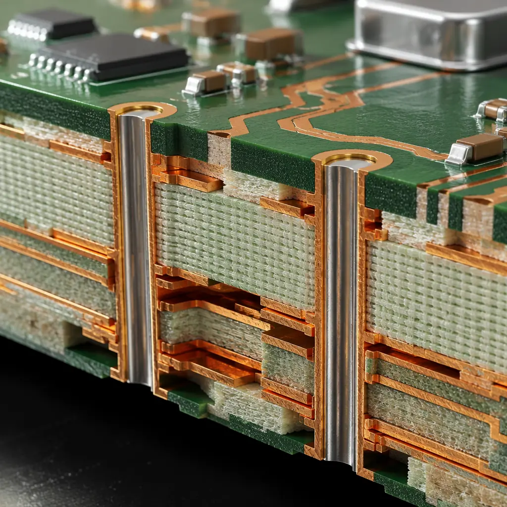 Automotive PCB assembly undergoing AOI inspection for functional safety compliance under ISO 26262