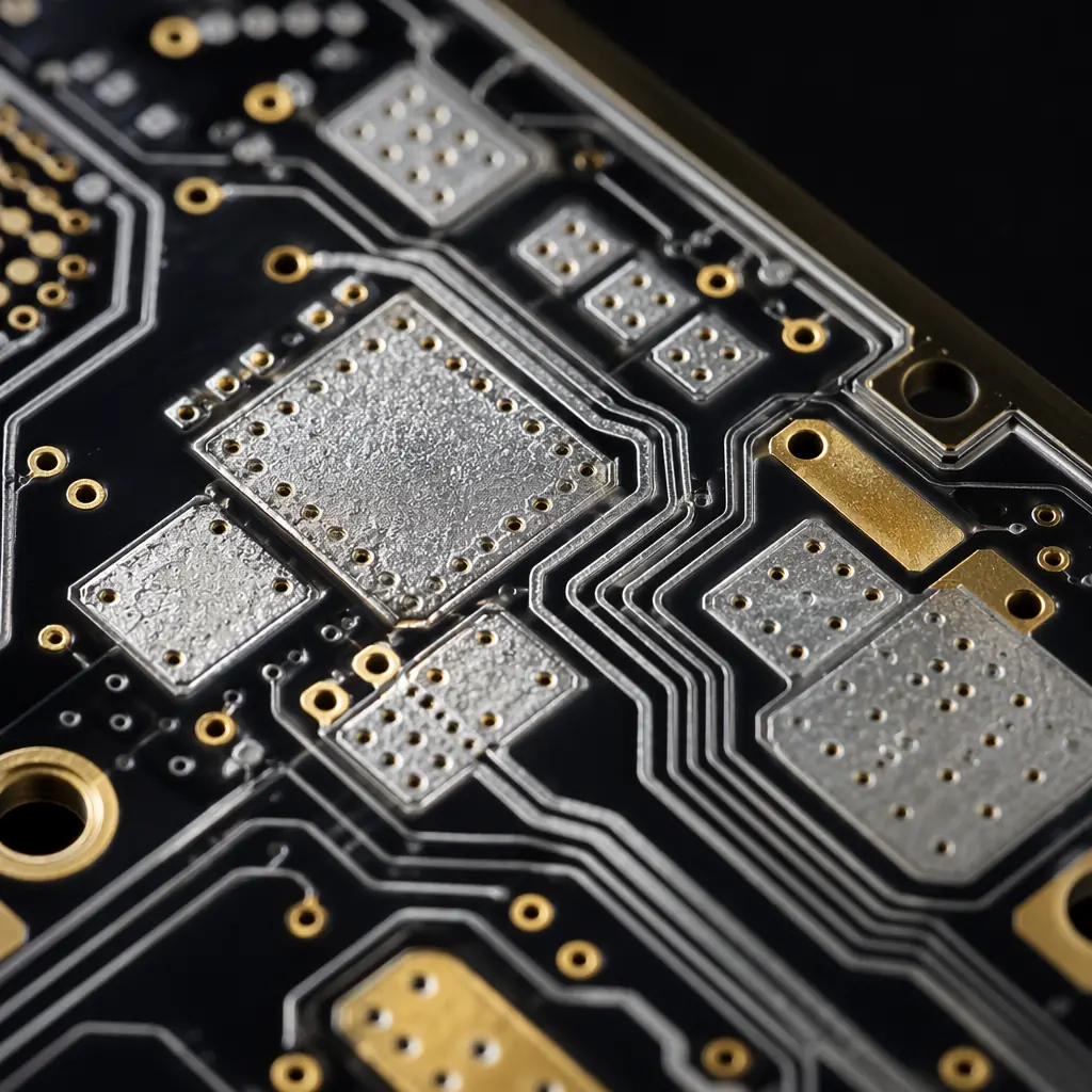 Immersion silver finish on high-frequency PCB pads
