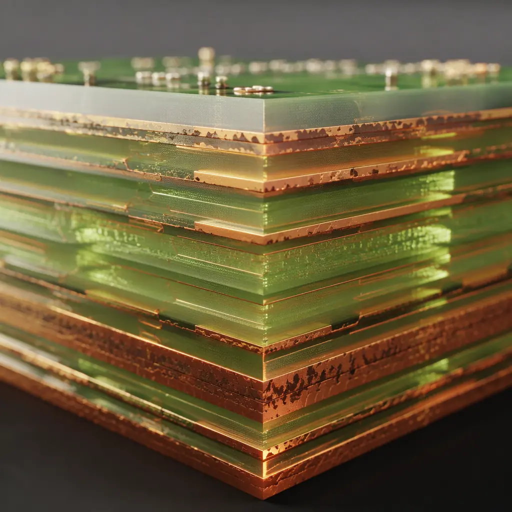 Industrial-grade PCB with heavy copper power traces and mixed-signal layout for PLC and servo drive control systems