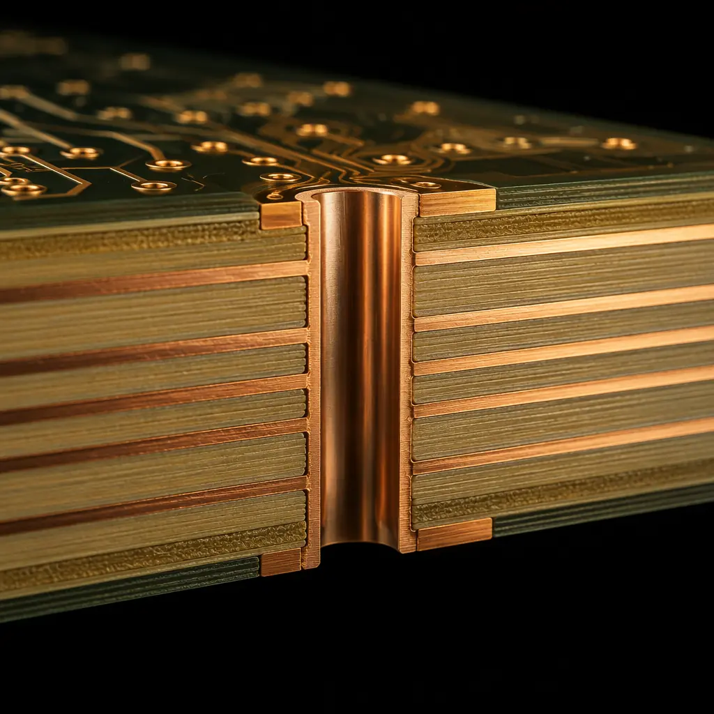 Medical-grade PCB with IPC Class 3 gold-plated pads and precision traces under inspection lighting