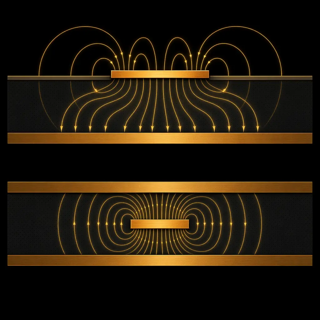 Microstrip vs stripline cross-section comparison