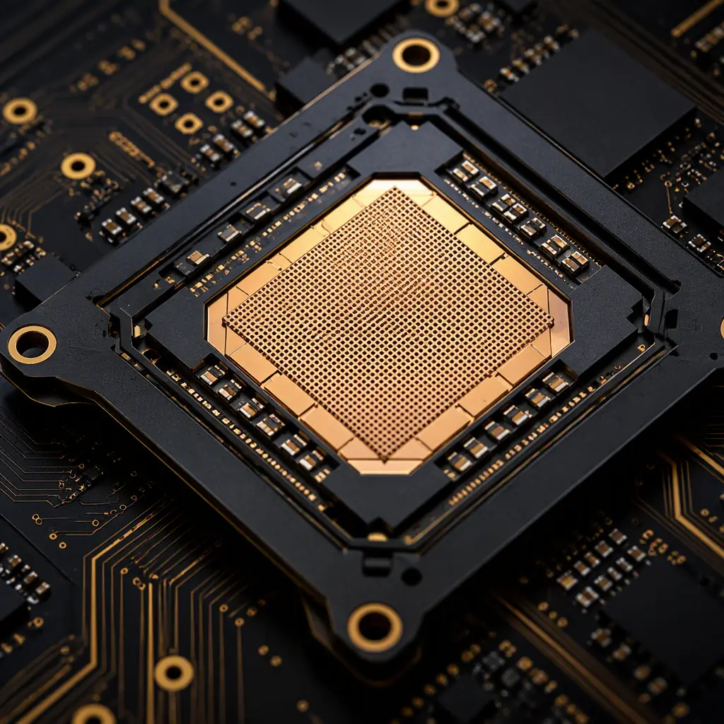 Network switch ASIC with thermal via array and heatsink mounting pattern on a high-layer-count PCB