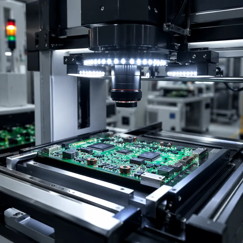 AOI inspection of a power electronics PCB with conformal coating for outdoor new energy applications