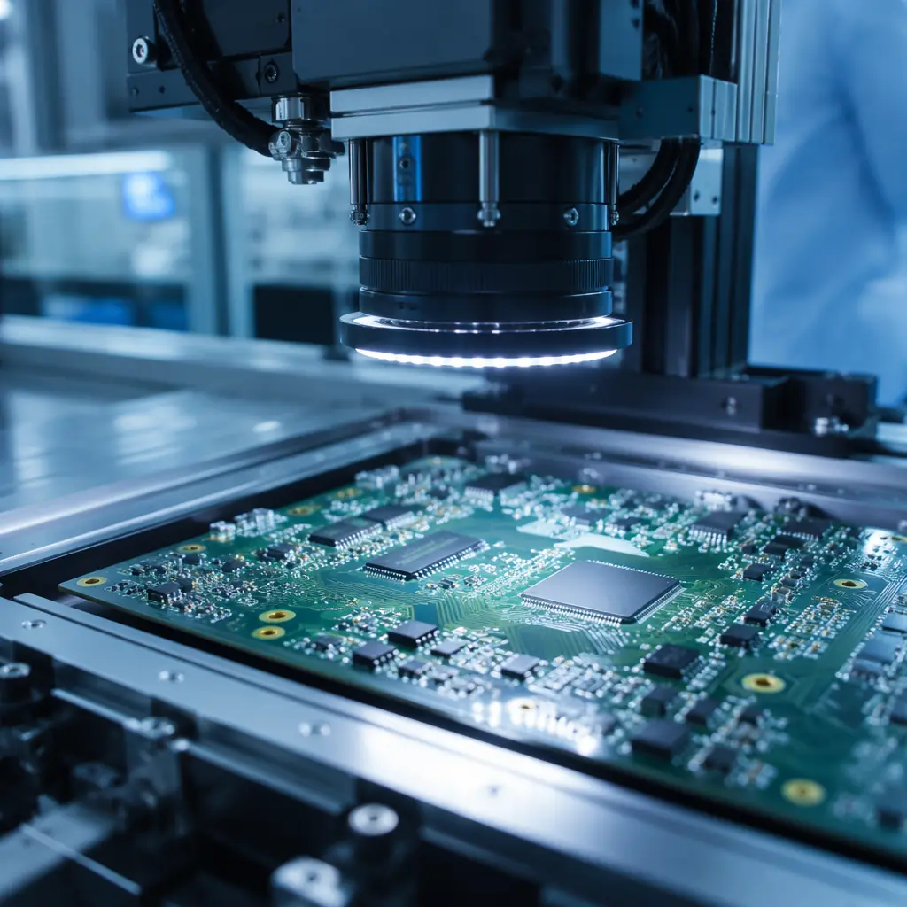 High-precision AOI inspection of PCB assembly quality with automated optical detection of solder joint defects and component placement accuracy