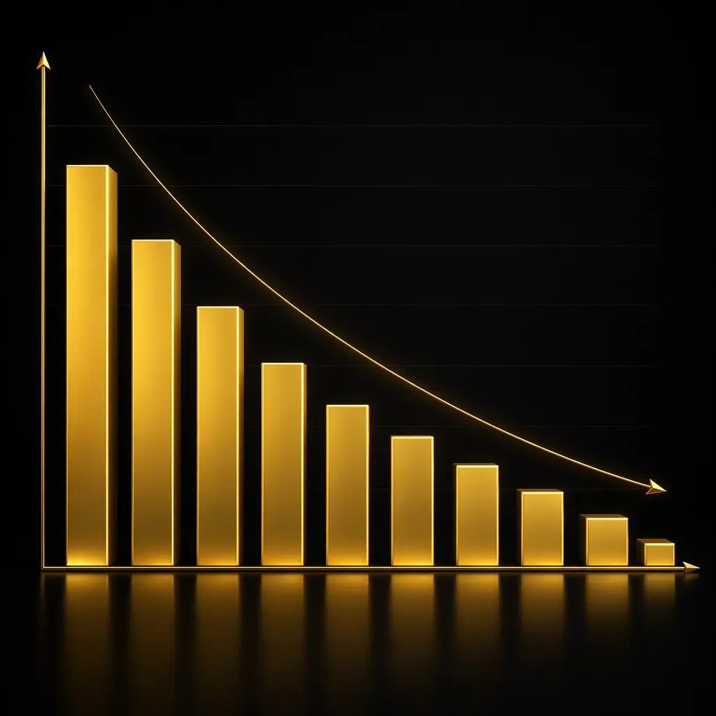 Processing cost per unit at different production volumes