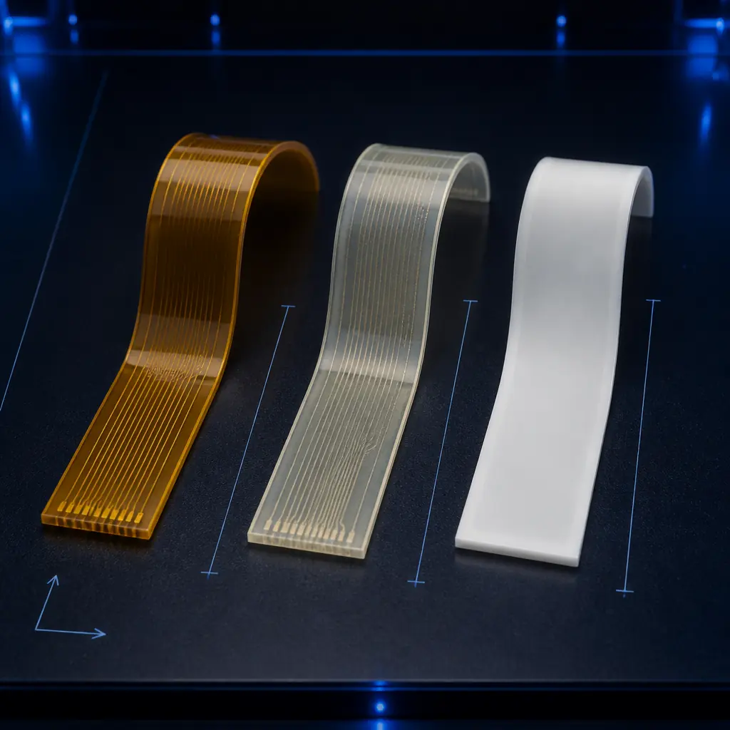 Material layer comparison: polyimide vs LCP vs PTFE flex dielectrics for rigid-flex PCBs