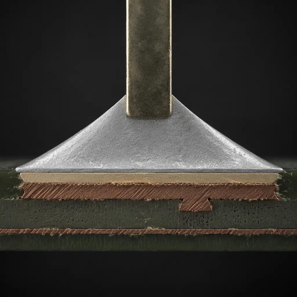 Cross-section of lead-free solder joint showing intermetallic compound layer formation