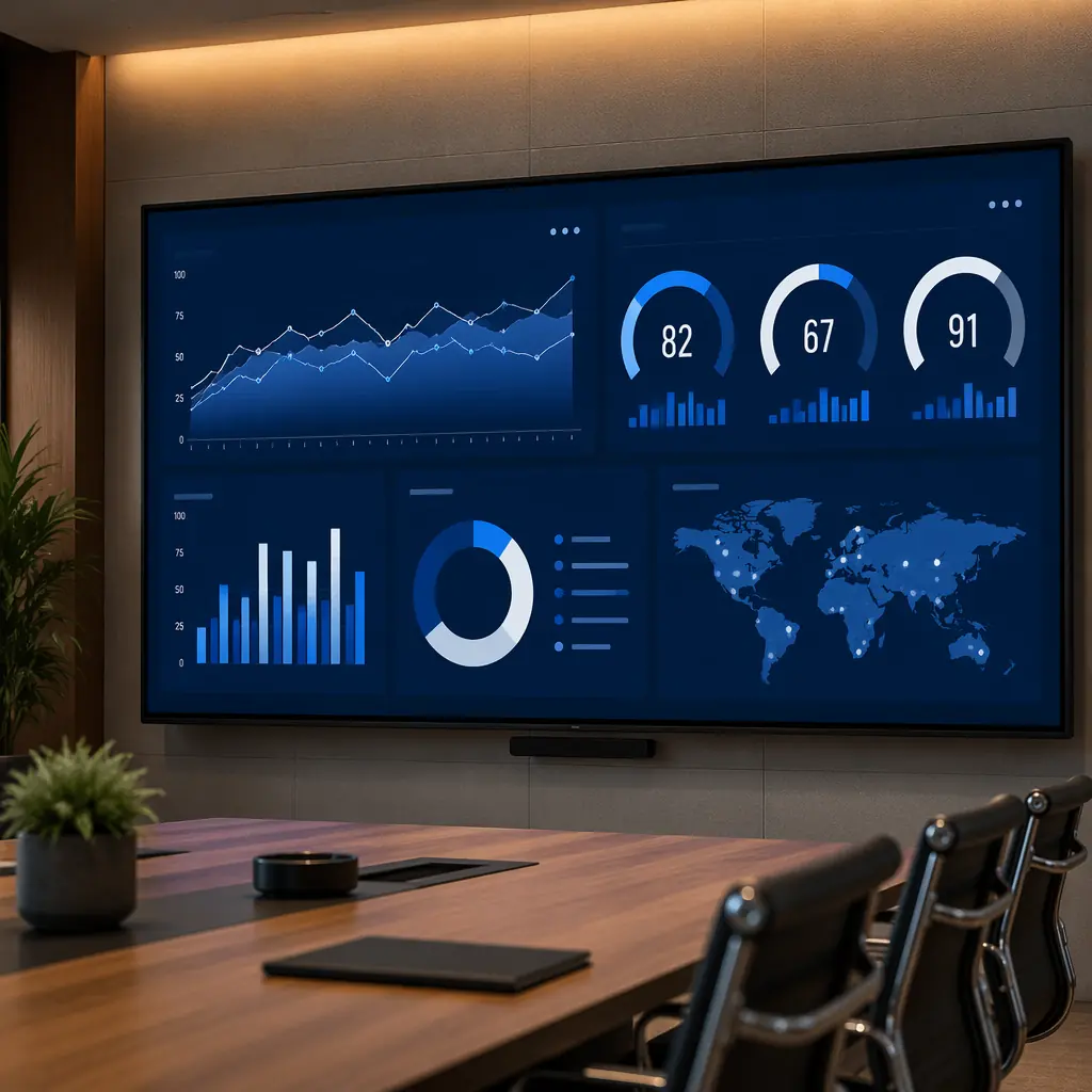Manufacturing quality dashboard with KPI charts showing supplier performance trends over multiple quarters