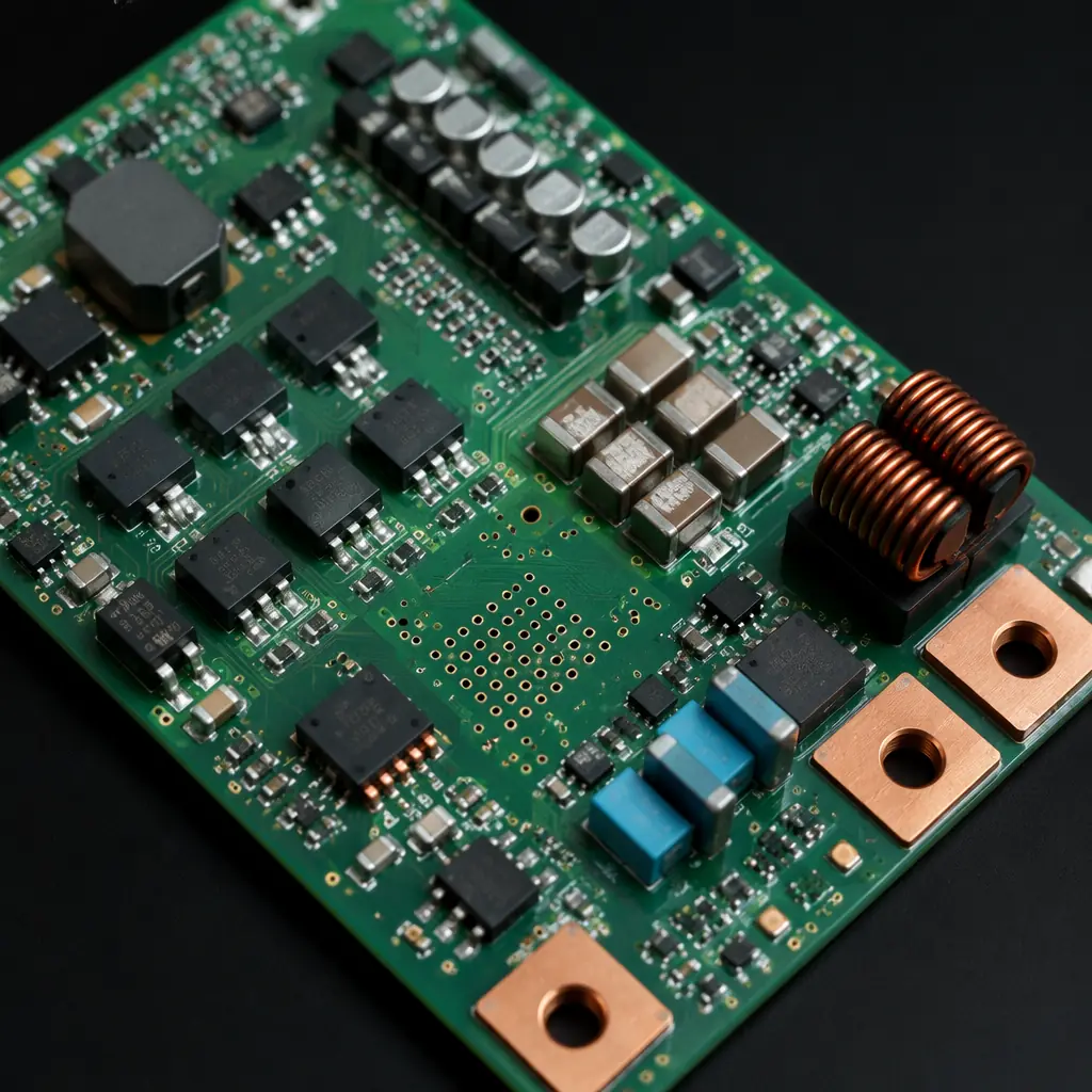 GaN-based wireless power inverter PCB with resonant tank and EMI filtering