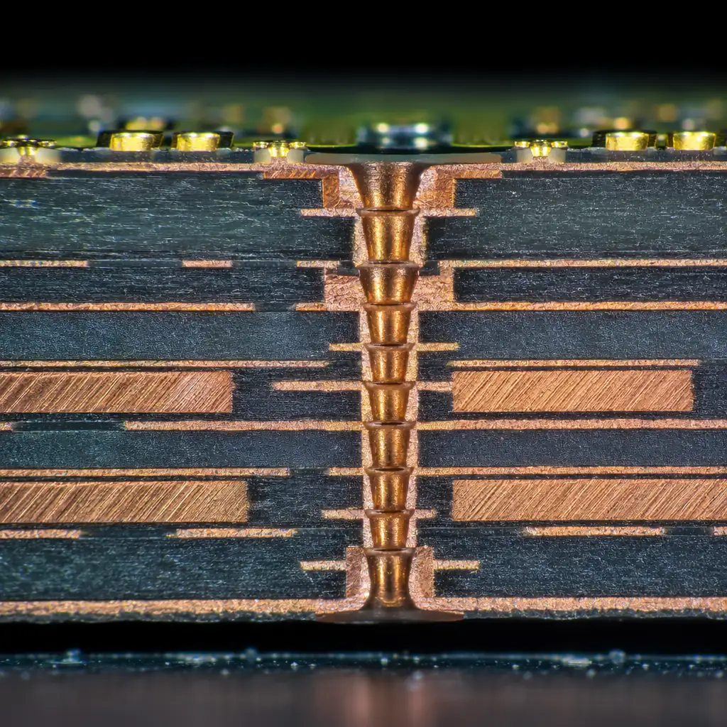 HDI stackup with microvias