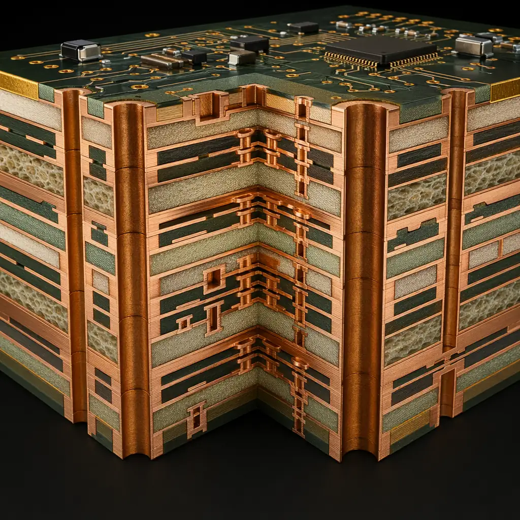 HDI PCB stackup diagram with microvias