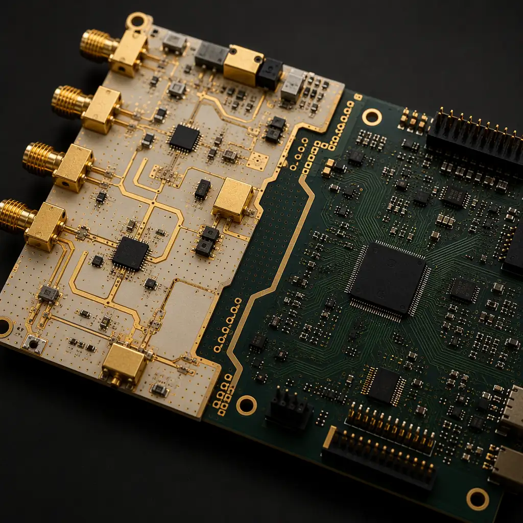 Hybrid RF-digital PCB