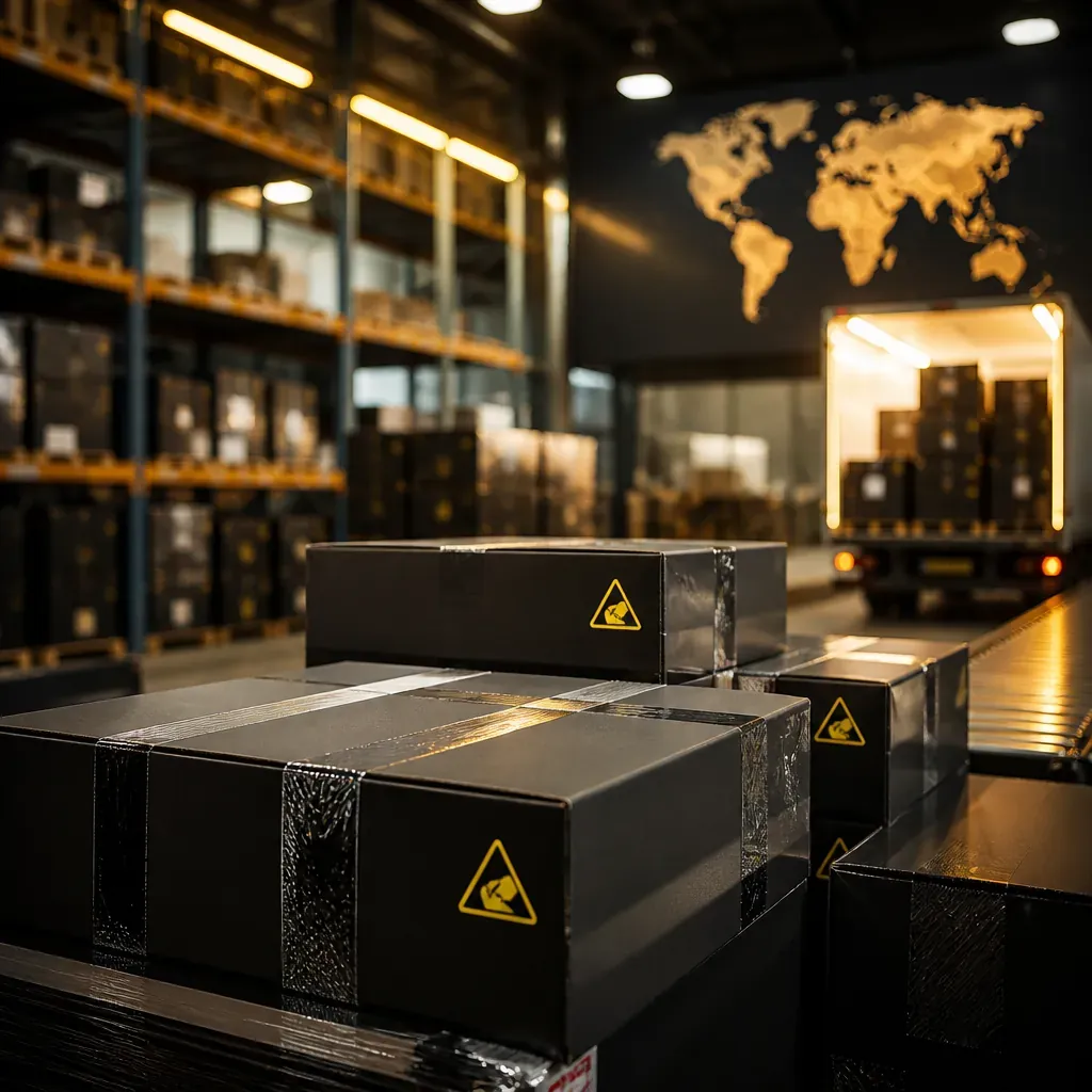 ESD-safe PCB packaging in modern logistics warehouse