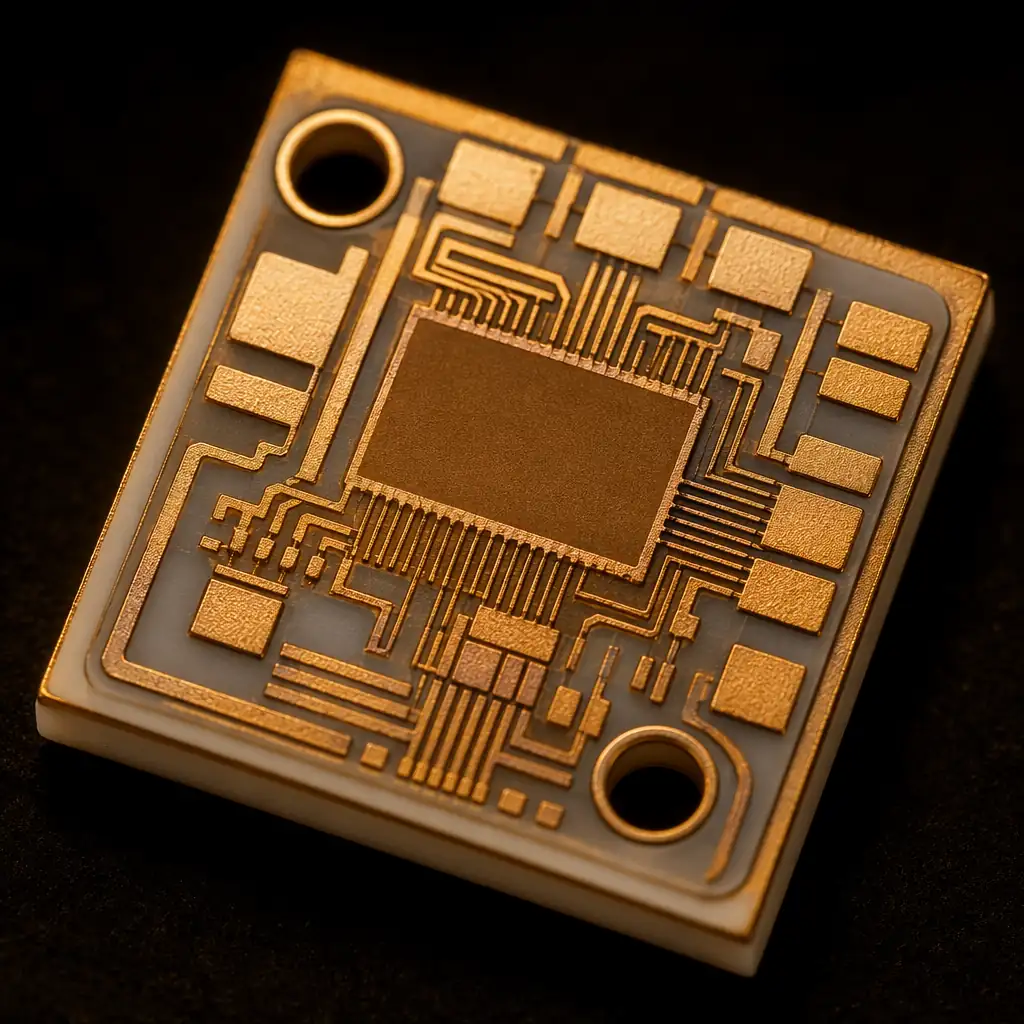 DPC ceramic substrate with fine-line metallization