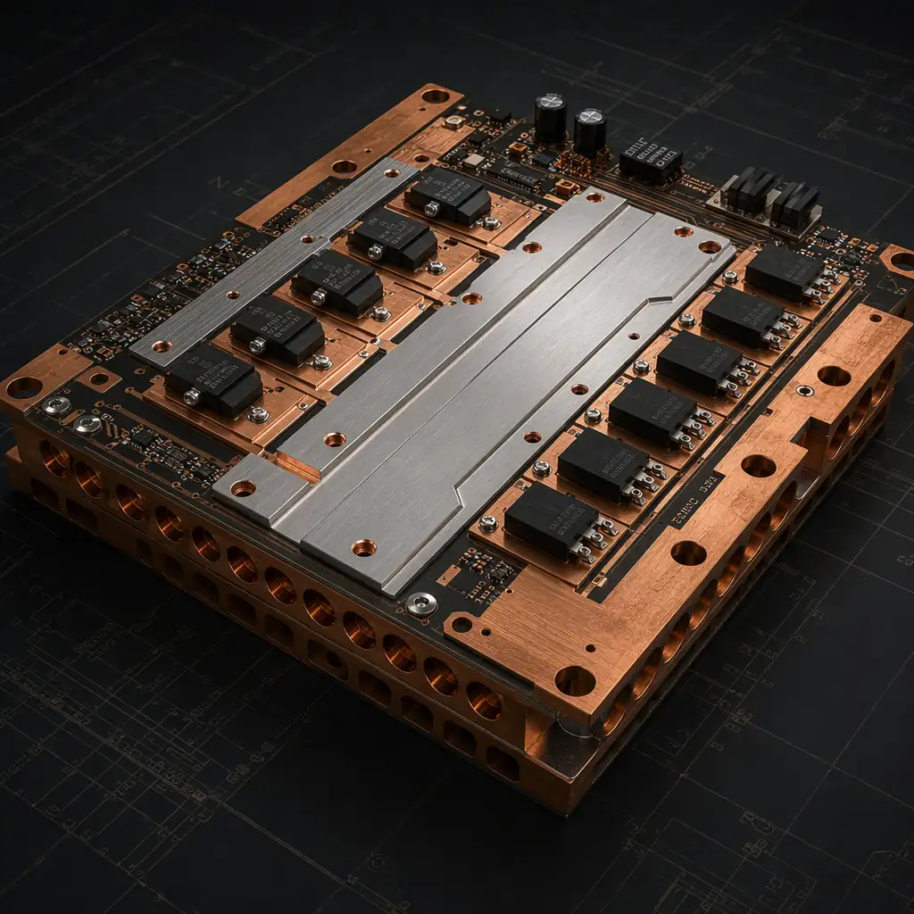 Heavy copper PCB with heat sink