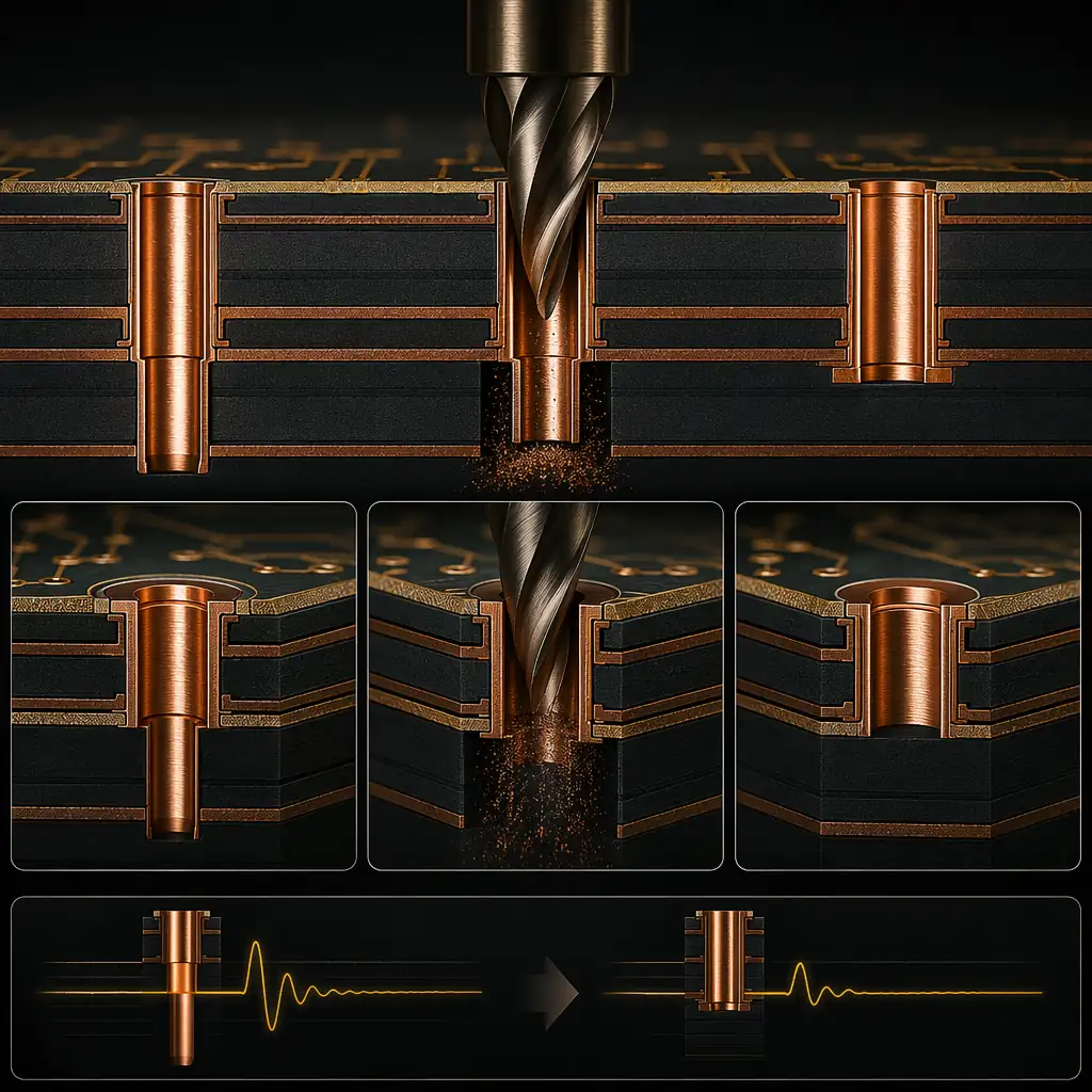 Back-drilled via cross-section