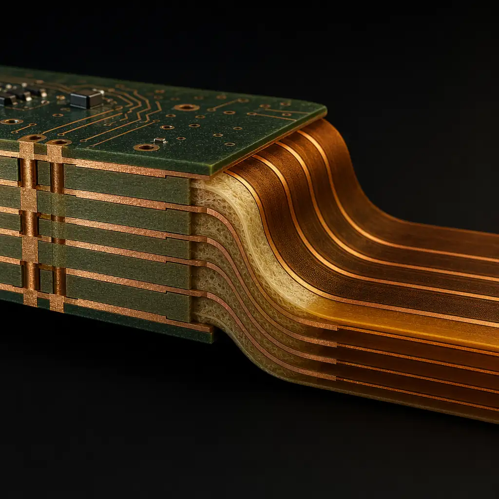 Rigid-flex stackup cross-section