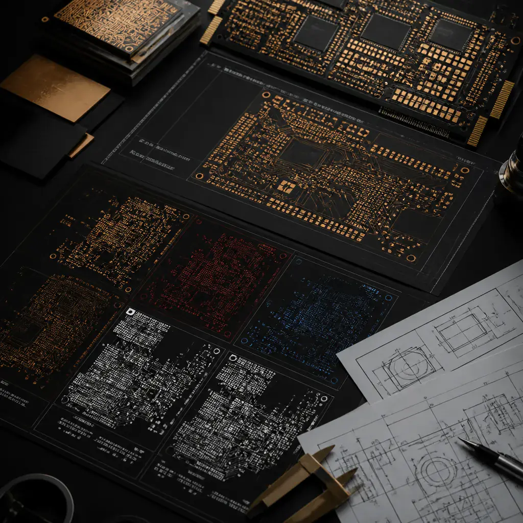 PCB design blueprints and engineering documents
